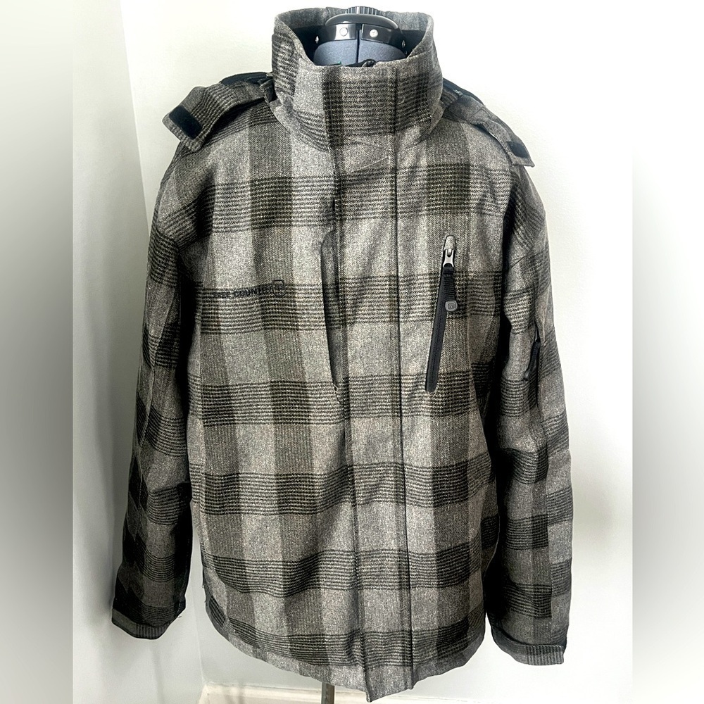 Free Country Sz S Freecycle Montage 3 In 1 Vintage Gray Plaid Snowboard Jacket